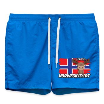 Ich bin Norwegifiziert Spruch Flagge Elch - Badeshorts - Cobalt blue - Vorne