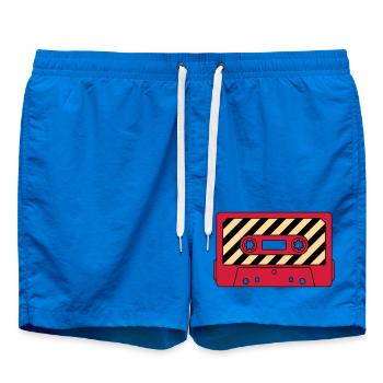 Cassette Retro Mixtape – Music Cult Motif - Swim Trunks - cobalt blue - Front