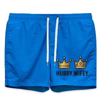 Ehemann & Ehefrau | Hochzeit | Junggesellinnenabschied - Badeshorts - Cobalt blue - Vorne