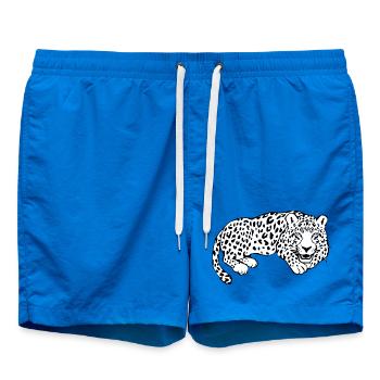 T-shirt blanc léopard en chat Leparden T-shirt cadeau - Short de bain - cobalt blue - Devant
