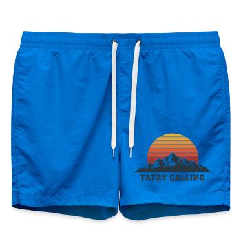 Tatry Calling Retro Mountain Sunset Design - Swim Trunks - cobalt blue - Front