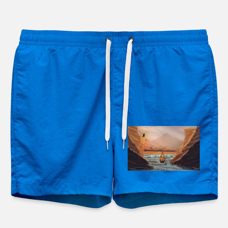 Journey to Dawn in Cliffs - Swim Trunks - cobalt blue