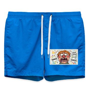 Hunger-Karikatur: Explosiver Cartoonlook - Badeshorts - Cobalt blue - Vorne