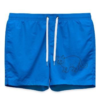 Katzenlinienzeichnung Noir Stil - Swim Trunks - cobalt blue - Front