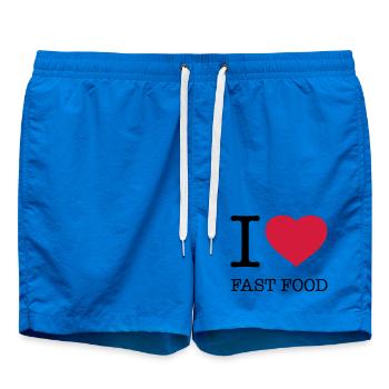 I LOVE FAST FOOD Foodie - Swim Trunks - cobalt blue - Front