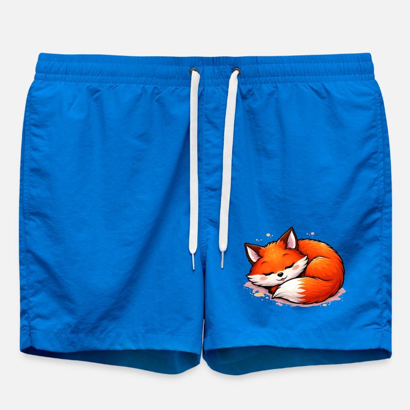 Renard endormi – Motif d’animal mignon - Short de bain - cobalt blue