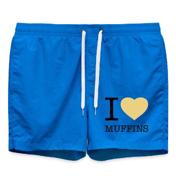 I LOVE MUFFINS - Swim Trunks - cobalt blue - Front