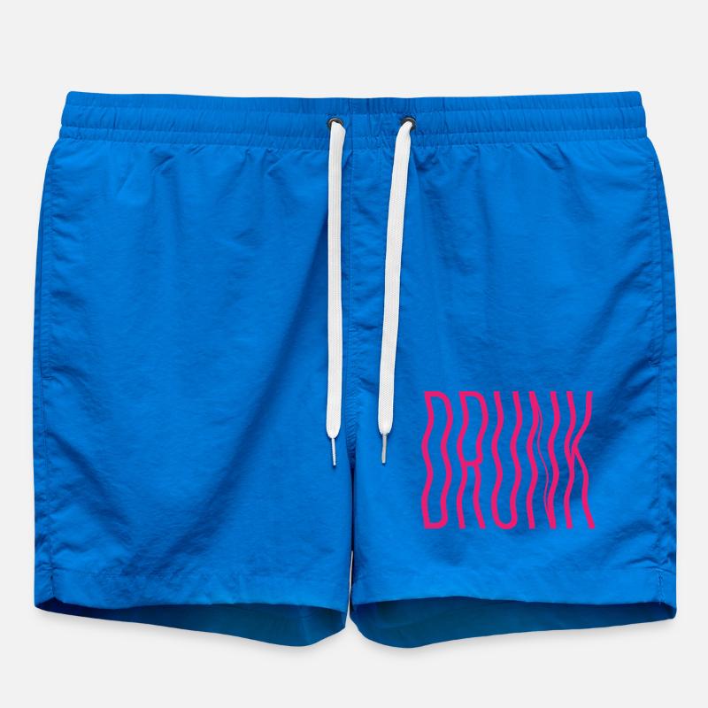 Drunk – Distorted Party Vibe - Swim Trunks - cobalt blue