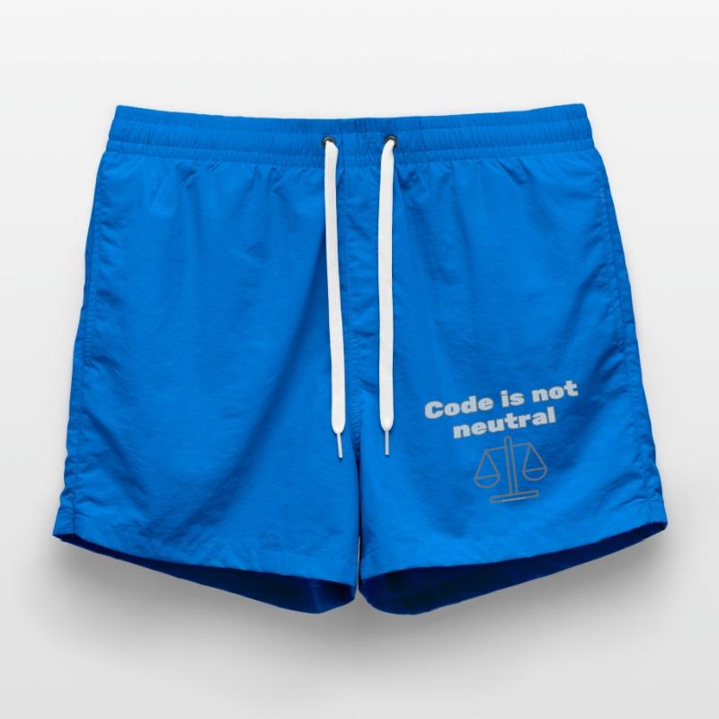 Code Is Not Neutral - Ethical Coder Statement Swim Trunks
