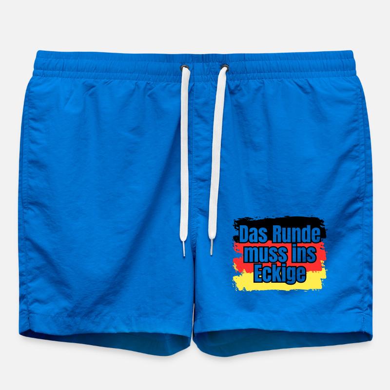Das Runde muss ins Eckige - Spruch - Badeshorts - Cobalt blue