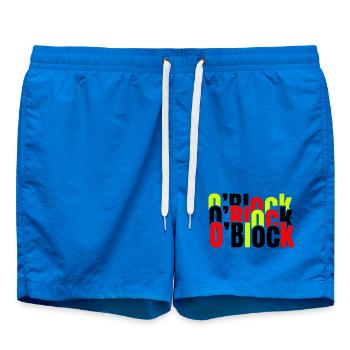 Neonblock-Typografie in Rot & Limette - Badeshorts - Cobalt blue - Vorne