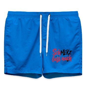 SchMerz lass nach - nein zu Merz - Badeshorts - Cobalt blue - Vorne - AI Model Male 185 light (185cm)