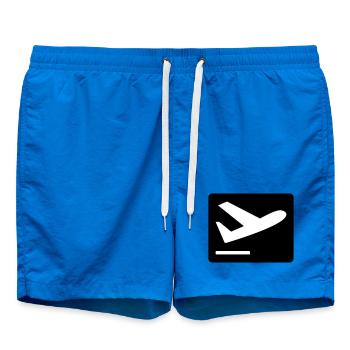 Airplane taking off - Swim Trunks - cobalt blue - Front