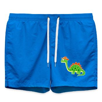 Cute dino with hat - Swim Trunks - cobalt blue - Front