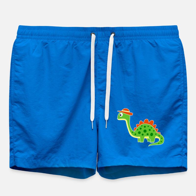 Cute dino with hat - Swim Trunks - cobalt blue
