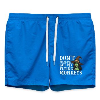 Don’t Make Me Get My Flying Monkeys — Halloween - Swim Trunks - cobalt blue - Front