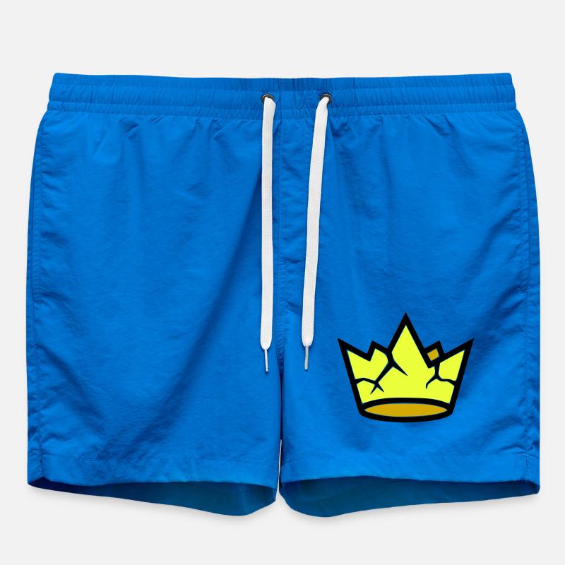 Broken Crown Grunge Cracked Vector - Swim Trunks - cobalt blue