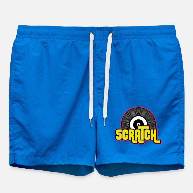 Graphique de disque vinyle Scratch DJ - Short de bain - cobalt blue