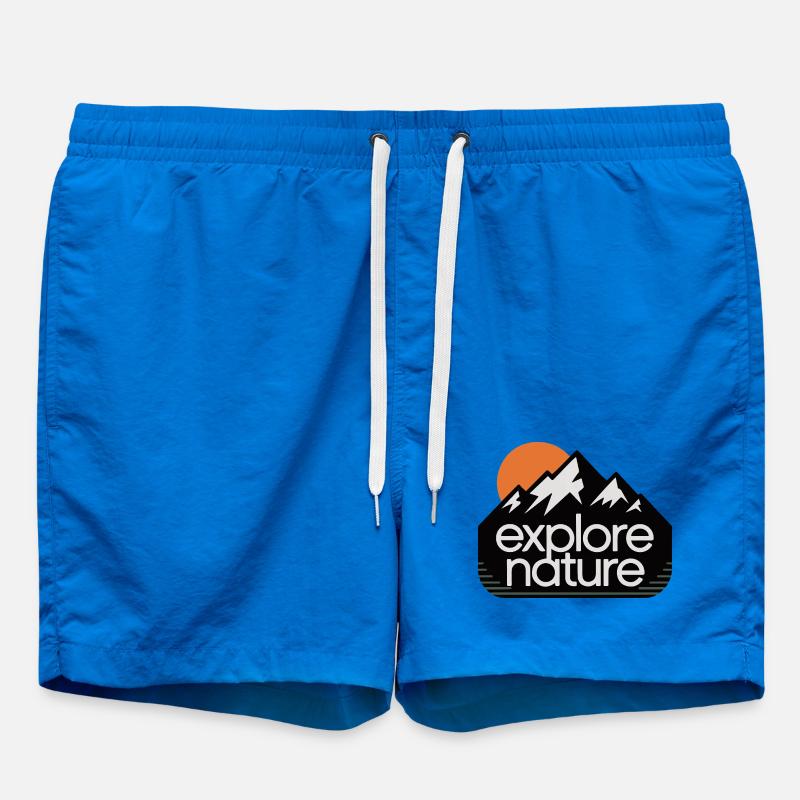 Explore Nature Mountains Sunset - Swim Trunks - cobalt blue