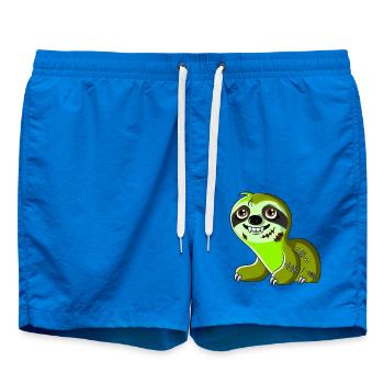 Drôle Halloween paresseux zombie dessin animé - Short de bain - cobalt blue - Devant