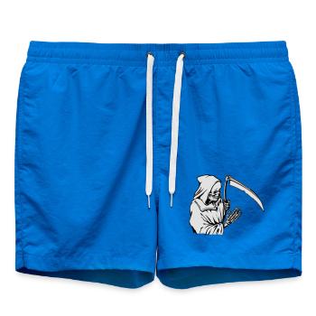 Sensenmann-Silhouette mit Sense - Badeshorts - Cobalt blue - Vorne - AI Model Male 185 light (185cm)