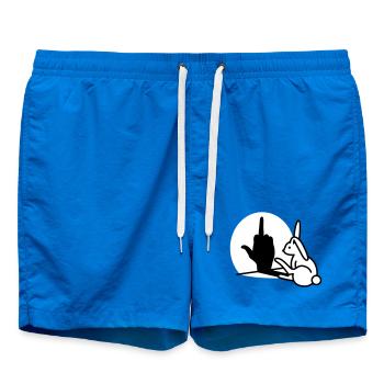 Kaninchen Schatten Hand FUCK OFF Mittelfinger Hase - Badeshorts - Cobalt blue - Vorne