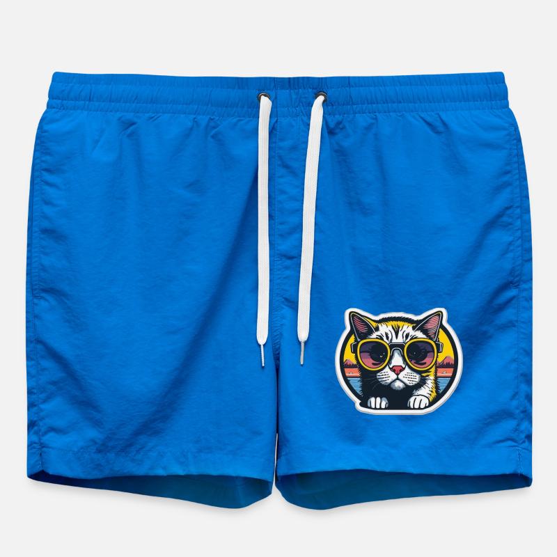 Chat avec lunettes - Short de bain - cobalt blue