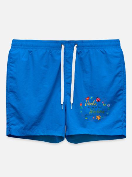 Blumenkranz - bunte Blumen - Vogel - Marienkäfer - Badeshorts - Cobalt blue