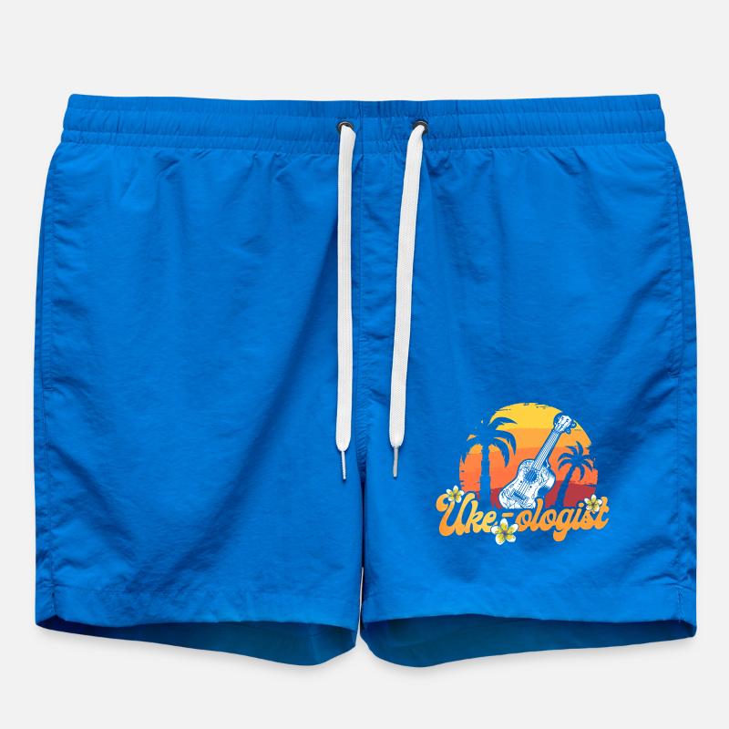 Hawaiian Ukulele Uke Uke-Ologist - Swim Trunks - cobalt blue