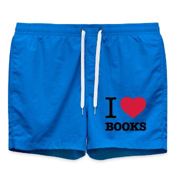 I LOVE BOOKS Bücher Bücherwurm Leseratte - Badeshorts - Cobalt blue - Vorne