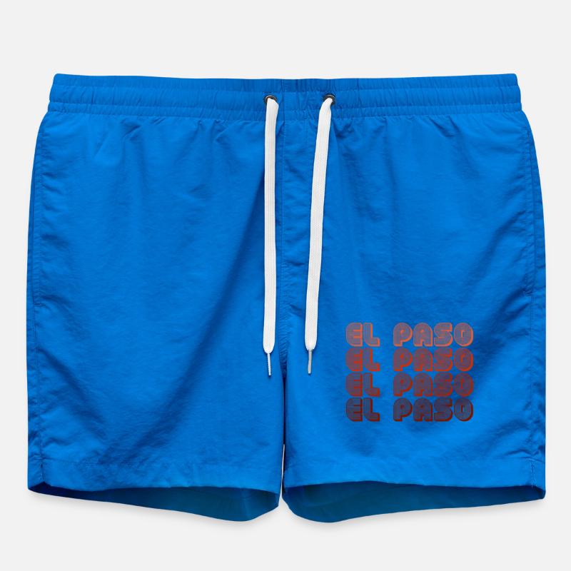 El Paso Gradient Retro Pattern - Swim Trunks - cobalt blue