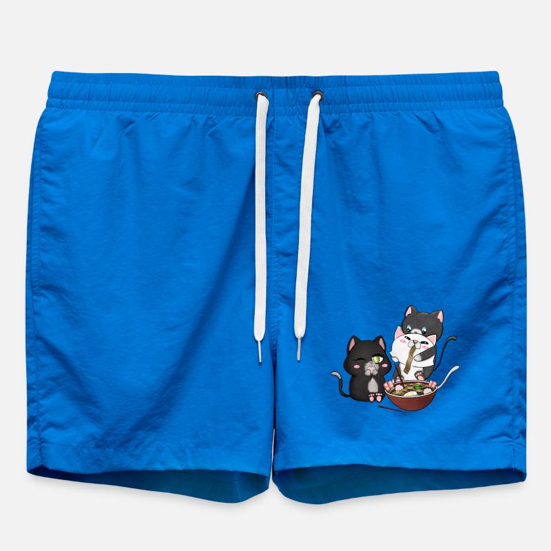 chats mangeant des ramen - Short de bain - cobalt blue