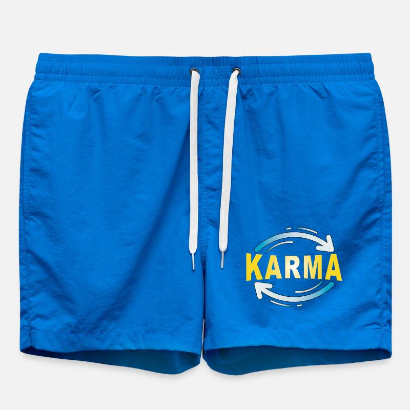 Karma - Minimalist Statement Design - Swim Trunks - cobalt blue