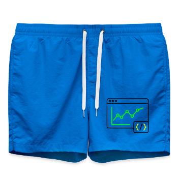 Web Analysis Chart Coding Browser Vector - Swim Trunks - cobalt blue - Front
