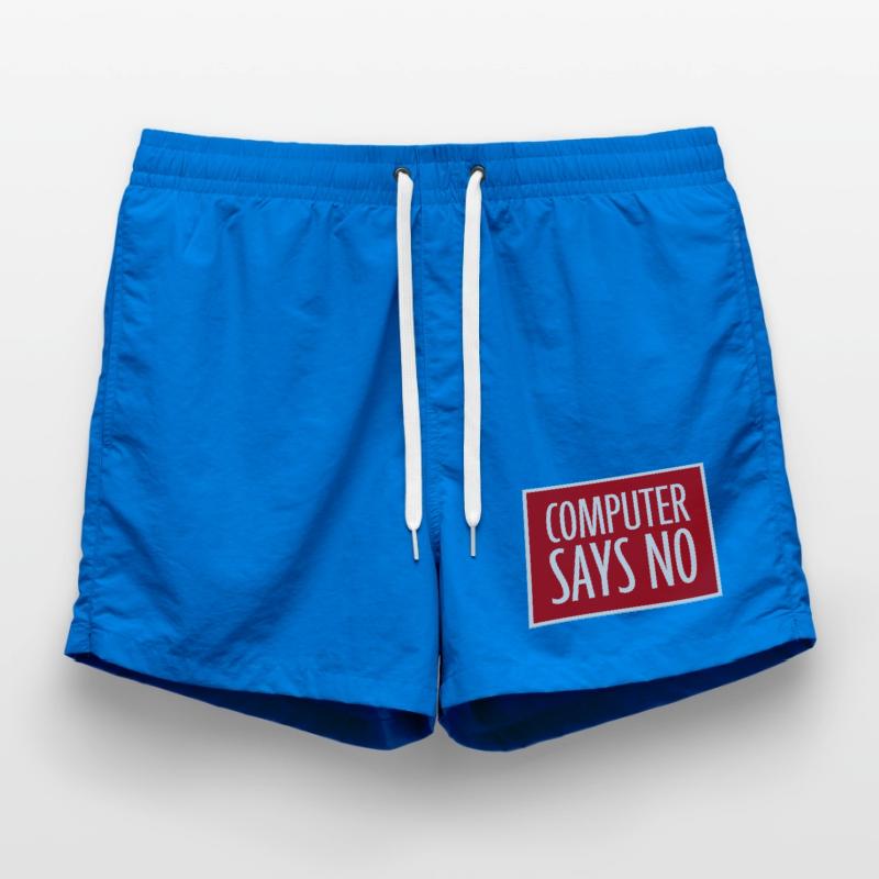 Computer Says No Funny Programmer Nerd Technique Swim Trunks