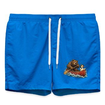 Bär & Ente im Kanu – Regen & Outdoor - Badeshorts - Cobalt blue - Vorne - AI Model Male 185 light (185cm)