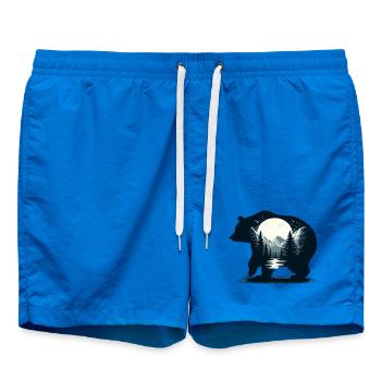 Ours Silhouette Wilderness Pleine Lune Nuit - Short de bain - cobalt blue - Devant
