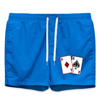 Poker Cards – Texas Hold'em Casino Design - Swim Trunks - cobalt blue - Front