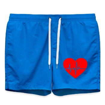 Herzschlag-Design mit EKG-Linie - Badeshorts - Cobalt blue - Vorne