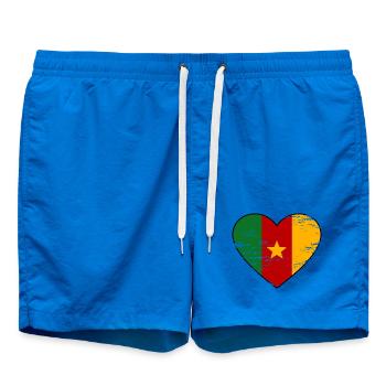 Cameroon Flag Heart - Swim Trunks - cobalt blue - Front