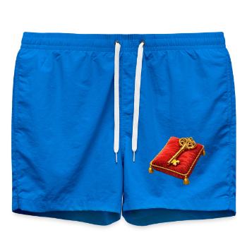 Goldener Schlüssel auf rotem Polster - Badeshorts - Cobalt blue - Vorne