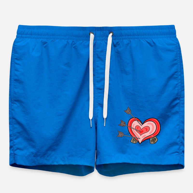 Arrows with heart target - Swim Trunks - cobalt blue