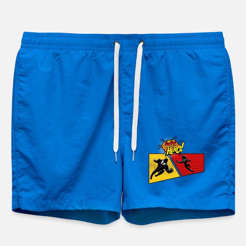 Superhero Pop Art Panel - Swim Trunks - cobalt blue