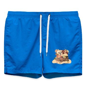 Vintage suitcase for the beach holiday – summery - Swim Trunks - cobalt blue - Front
