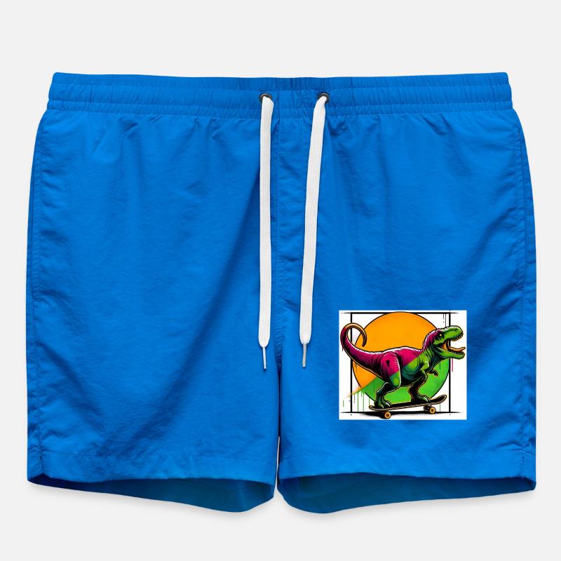 Dinosaure sur Skateboard - Short de bain - cobalt blue