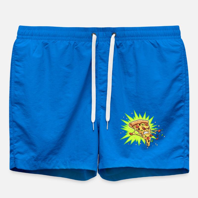 Pizza Slice Aggressor Neonburst - Swim Trunks - cobalt blue