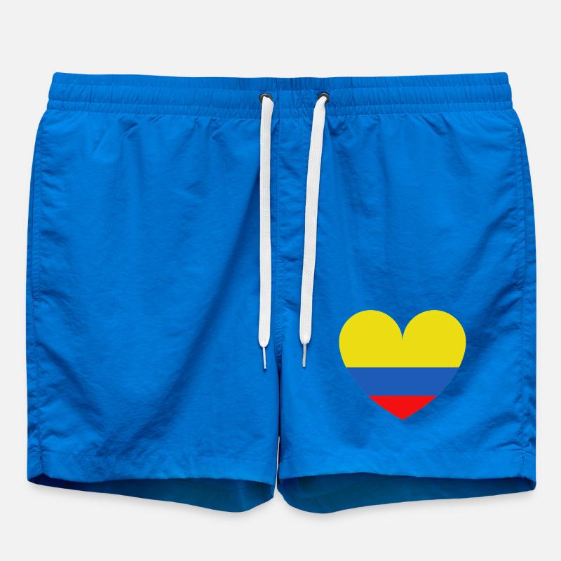 Cœur Drapeau Colombie - Short de bain - cobalt blue