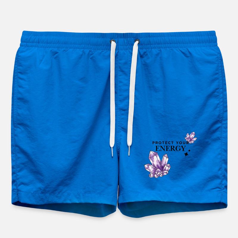 Violette Kristallcluster auf Schwarz - Badeshorts - Cobalt blue