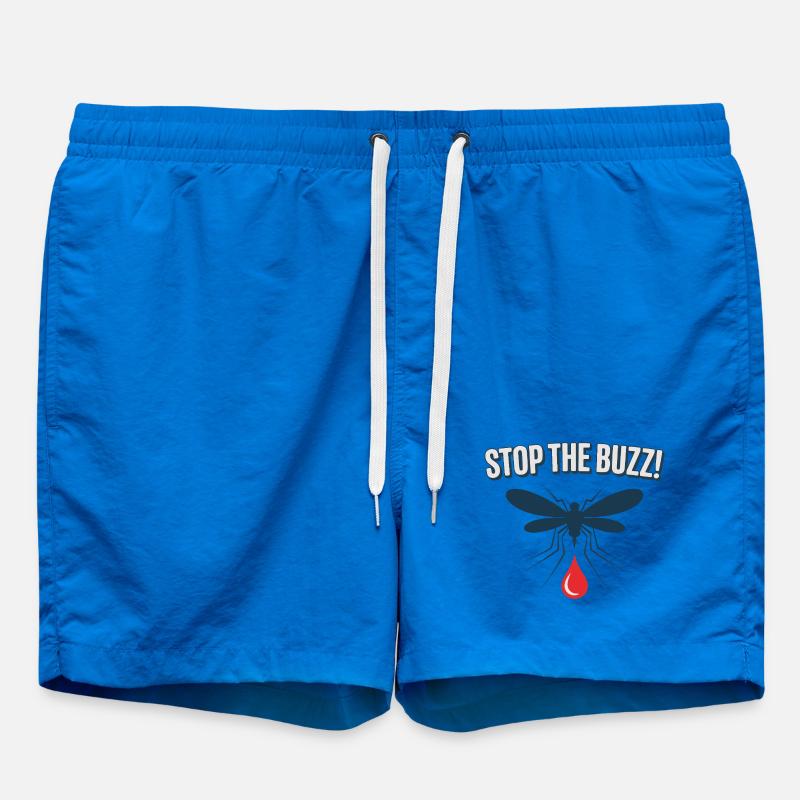 Stop the Buzz Mosquito Blood Drop - Swim Trunks - cobalt blue