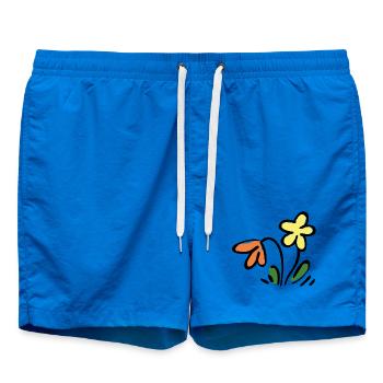 Flowers - Swim Trunks - cobalt blue - Front